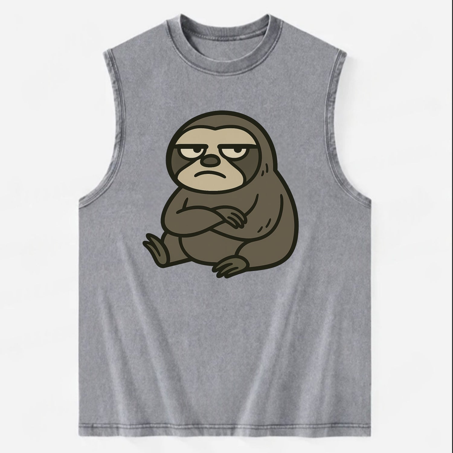 The Sloth Judging Silently - Vintage Washed Tank - Grey