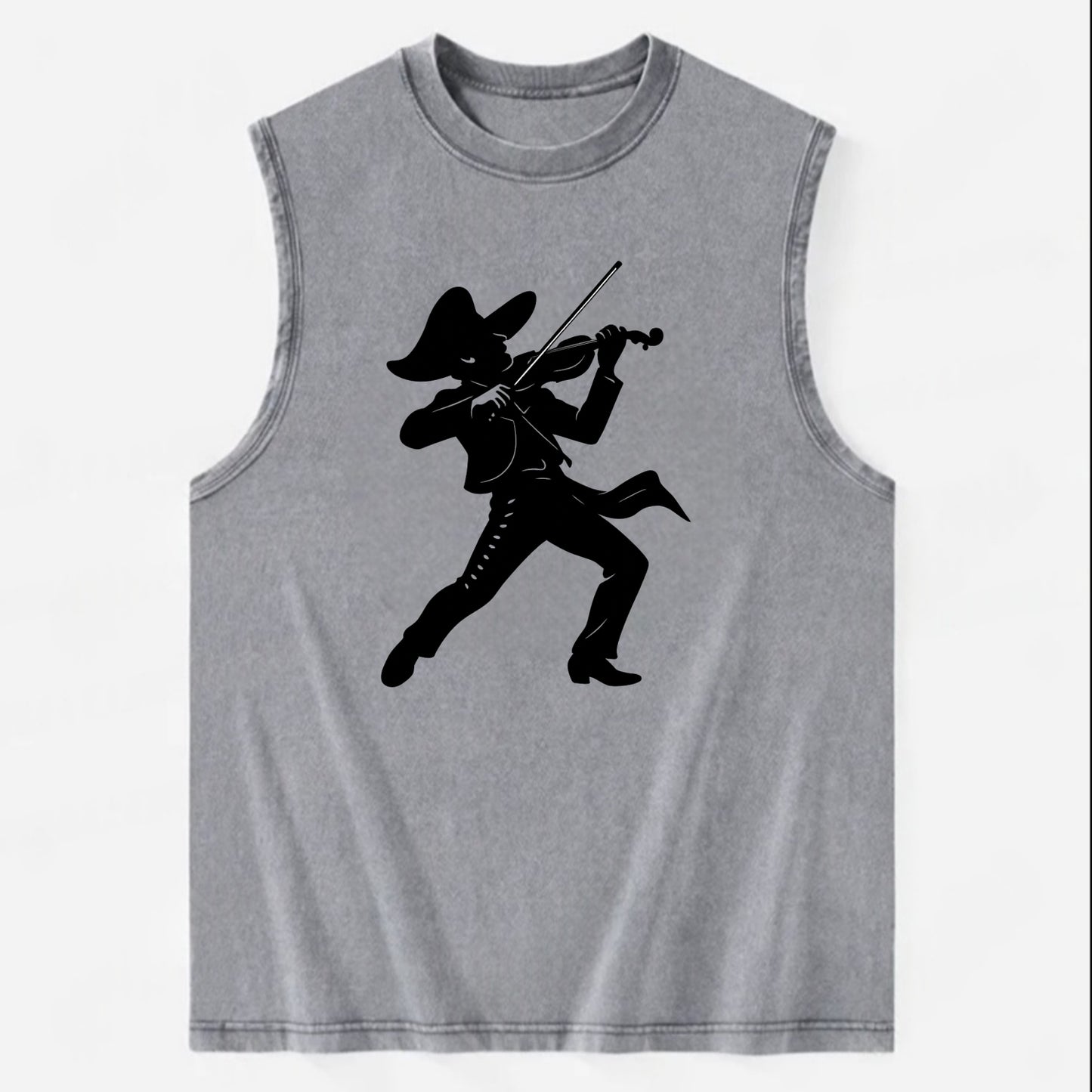 Mariachi violinist passionate performance - Vintage Washed Tank - Grey
