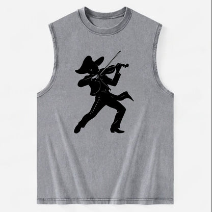 Mariachi violinist passionate performance - Vintage Washed Tank - Grey