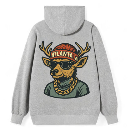 "deer" "atlanta" "atl" "red" "us South" - Classic Pullover Hoodie - Grey