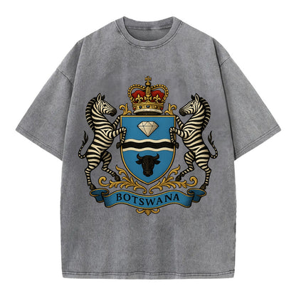 Botswana Heritage Badge  - Vintage T-shirt - Grey