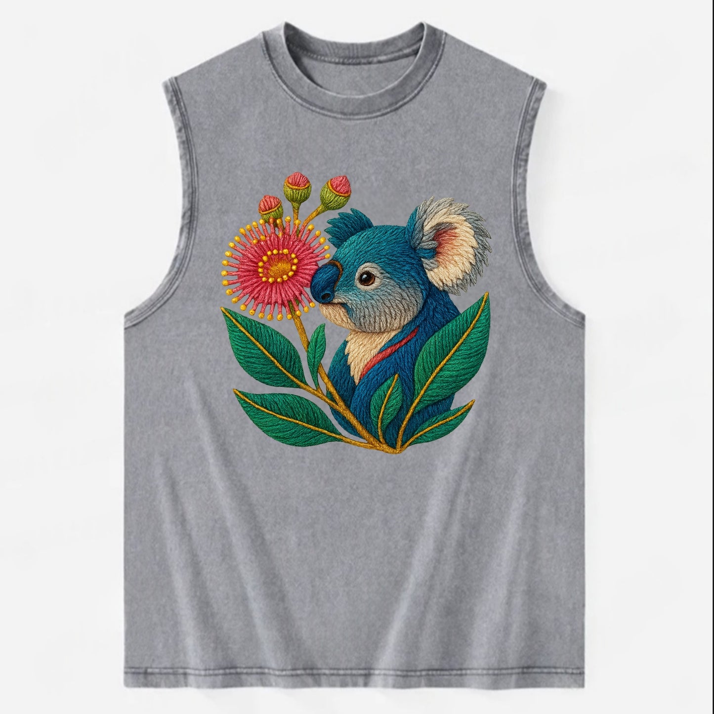 Koala Eucalyptus Bloom - Vintage Washed Tank - Grey