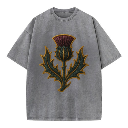 Scottish Thistle  - Vintage T-shirt - Grey