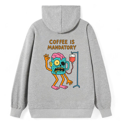 COFFEE IS MANDATORY | Zombie mug with IV drip - Classic Pullover Hoodie