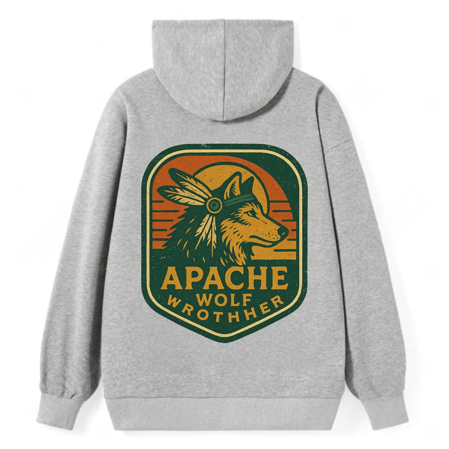Apache Wolf Brother  - Classic Pullover Hoodie - Grey