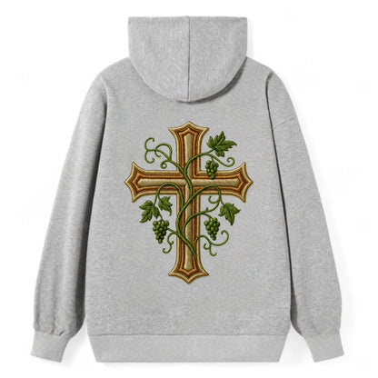 Vine Cross  - Classic Pullover Hoodie - Grey