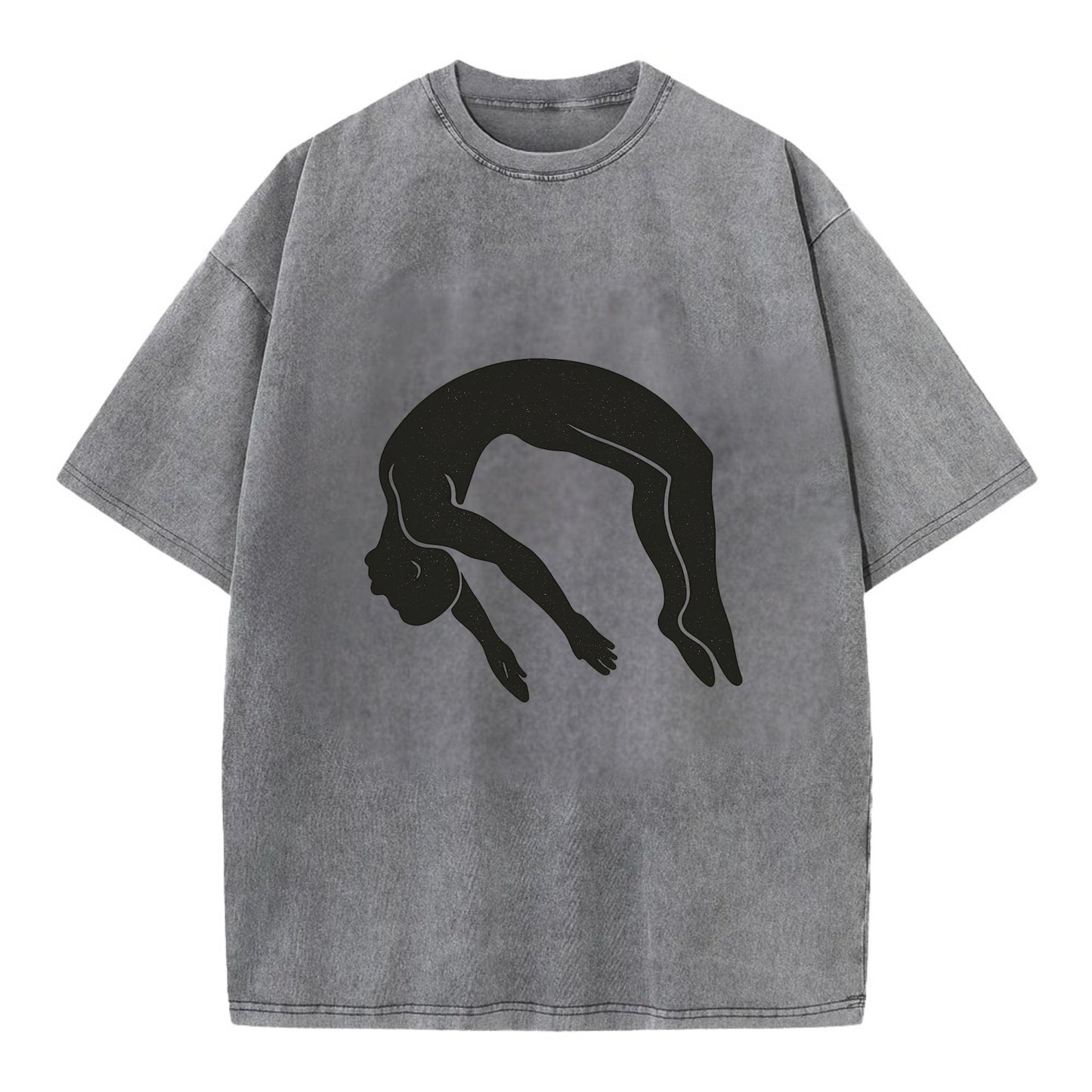 Gymnast doing a backflip - Vintage T-shirt - Grey