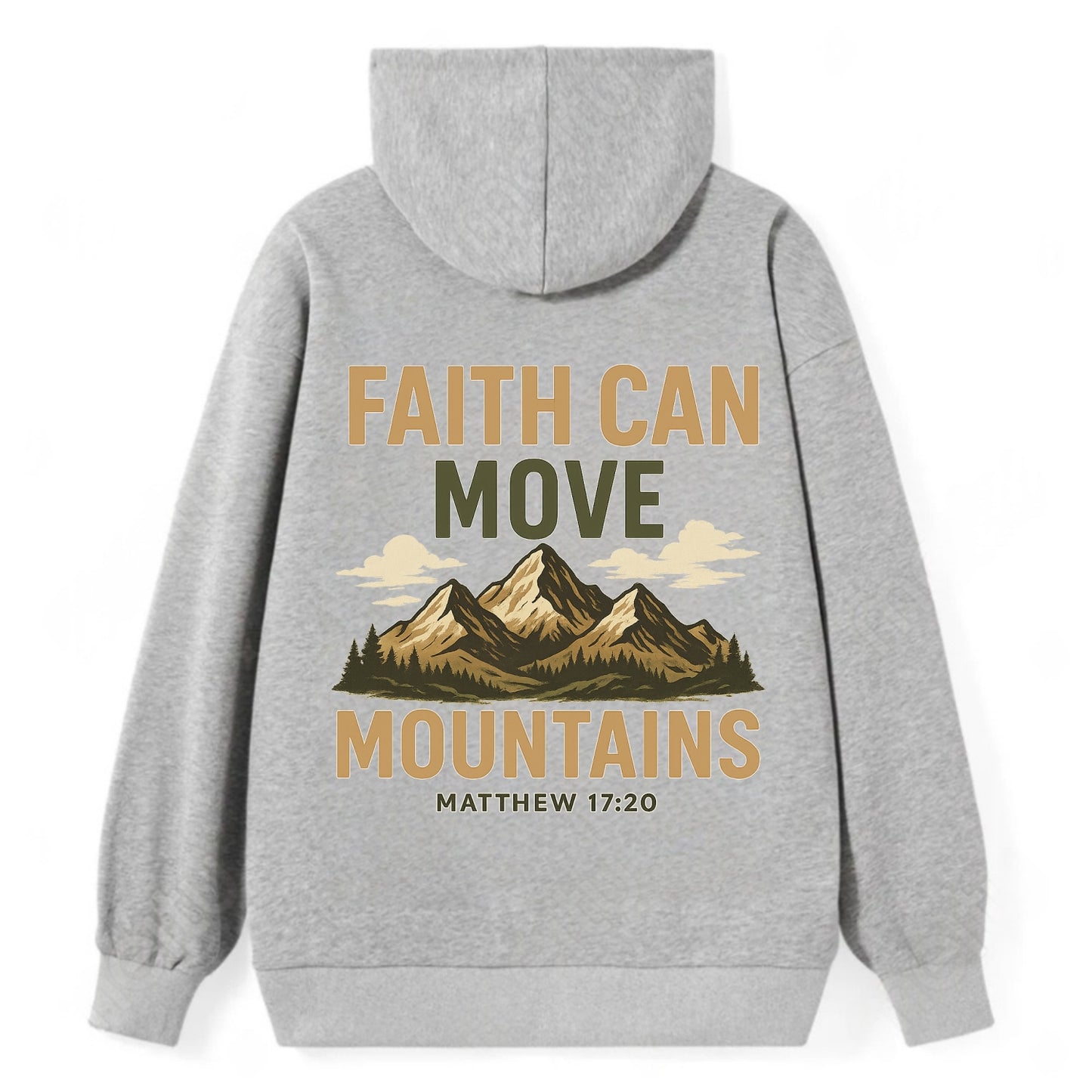 Matthew 17:20 Mountains - Classic Pullover Hoodie - Grey