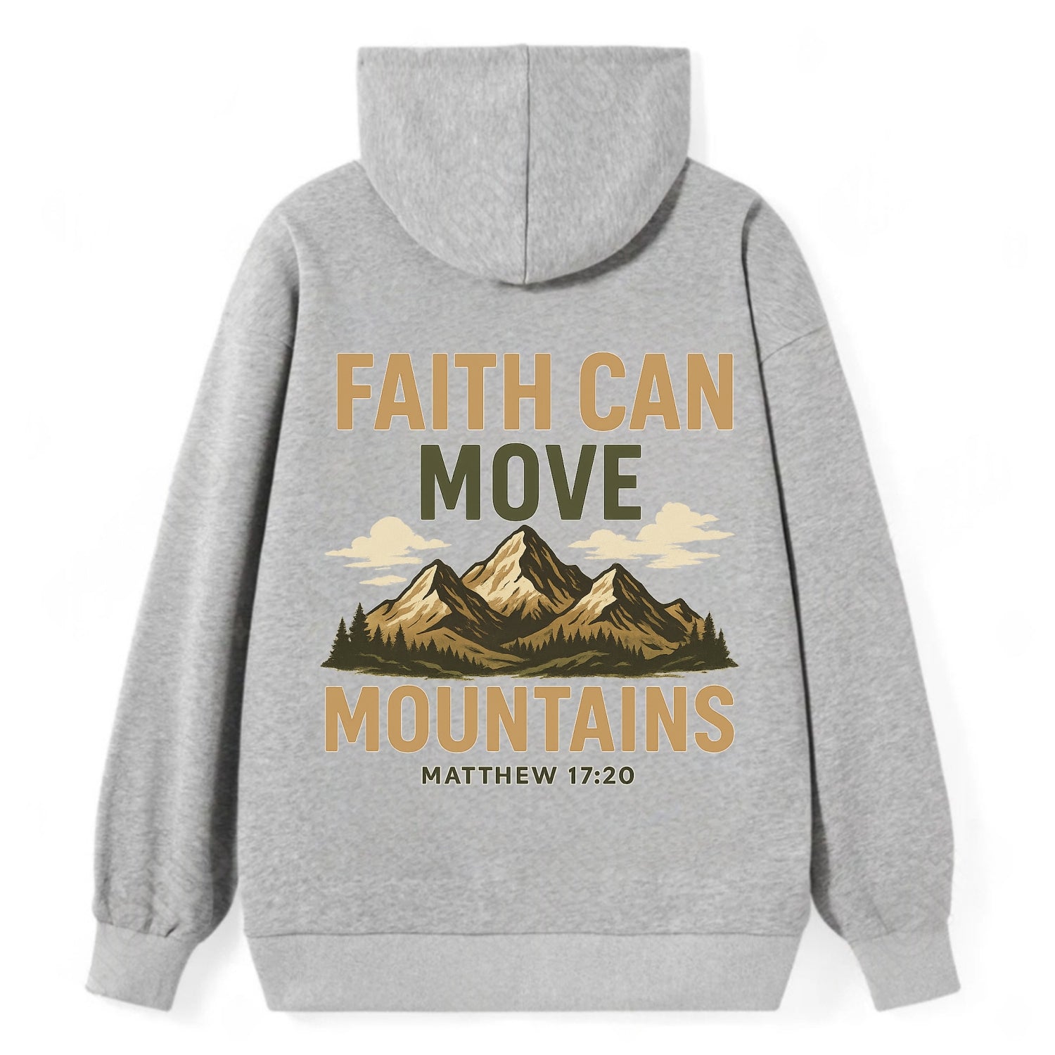 Matthew 17:20 Mountains - Classic Pullover Hoodie - Grey