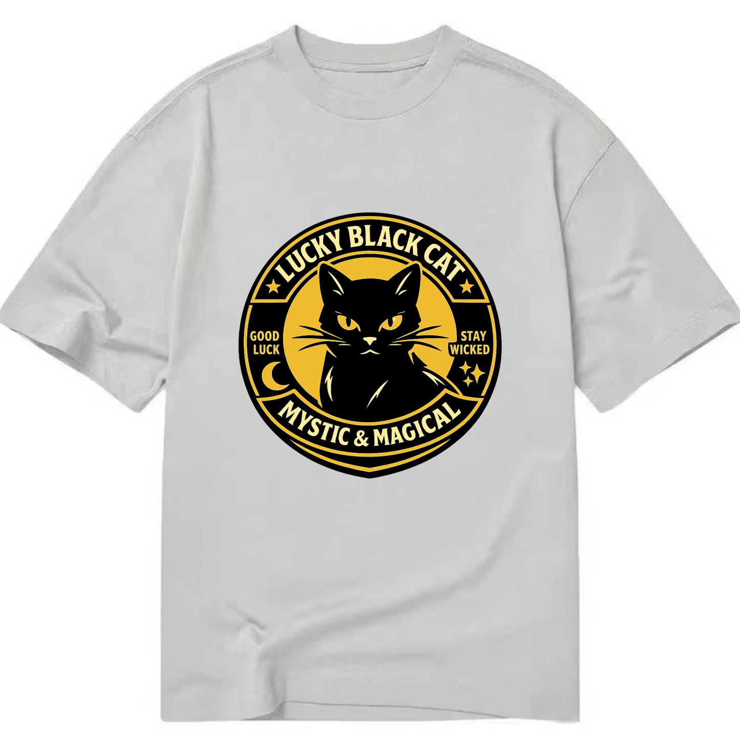 Mystic Feline Emblem - Classic T-shirt - Grey