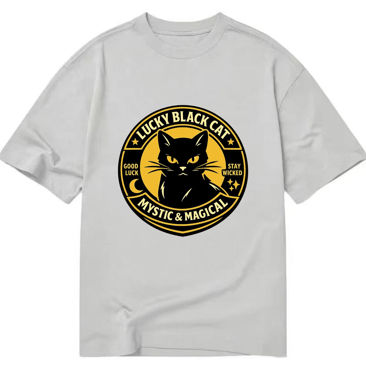 Mystic Feline Emblem - Classic T-shirt - Grey