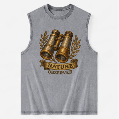 Binoculars for birdwatching - nature observer - Vintage Washed Tank - Grey
