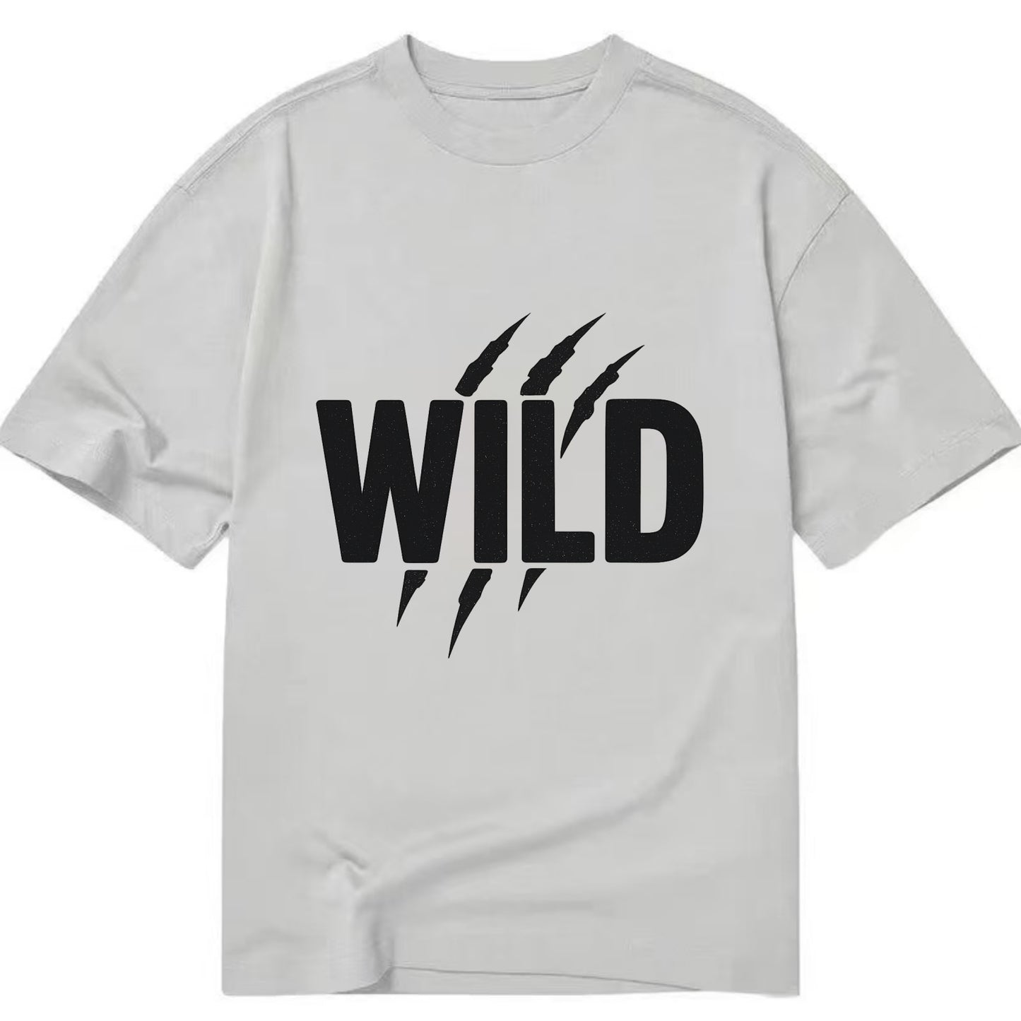 Bold typography design - "WILD" - untamed, natural, free - Classic T-shirt - Grey