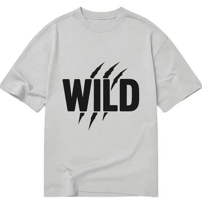 Bold typography design - "WILD" - untamed, natural, free - Classic T-shirt - Grey