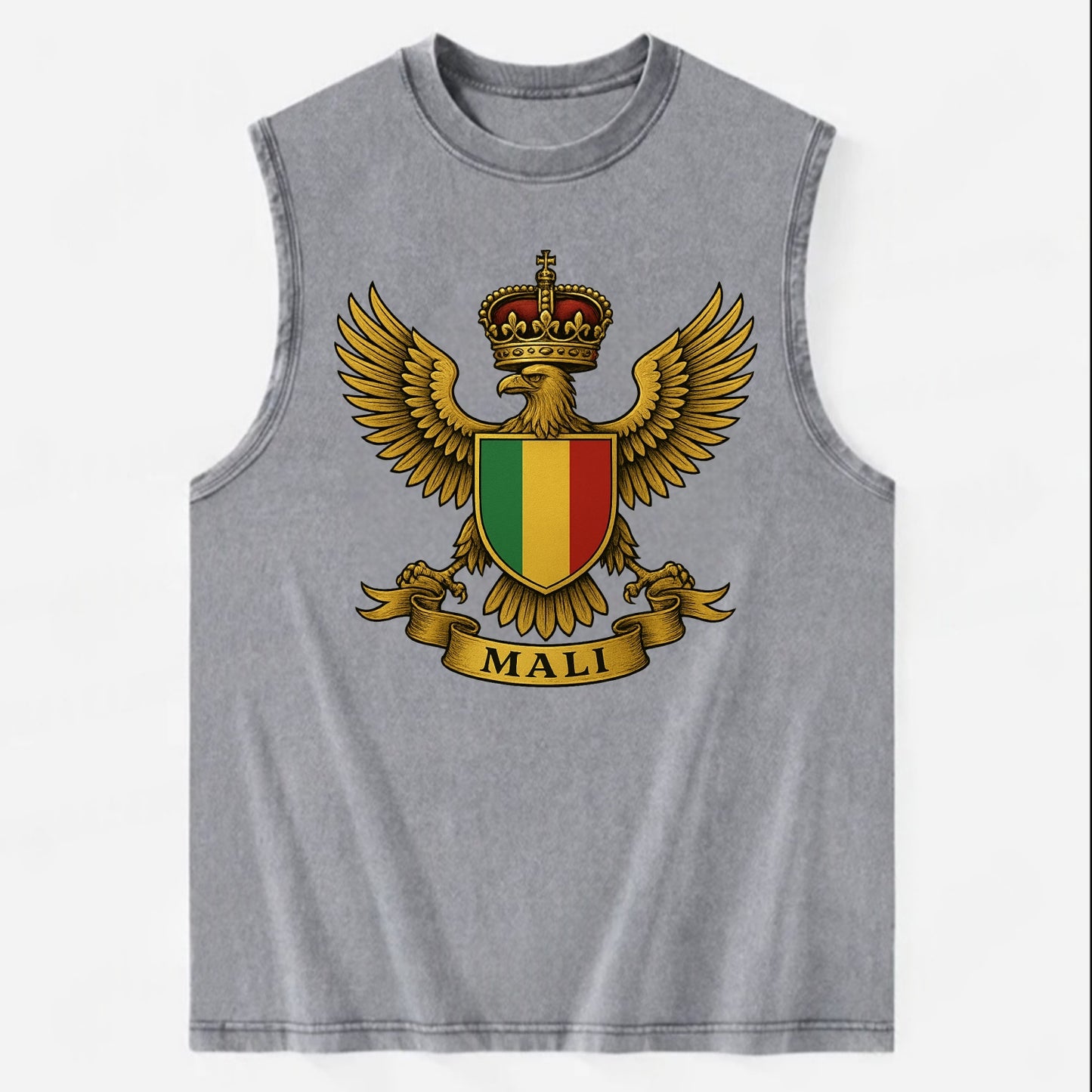 Mali Royal Logo  - Vintage Washed Tank - Grey