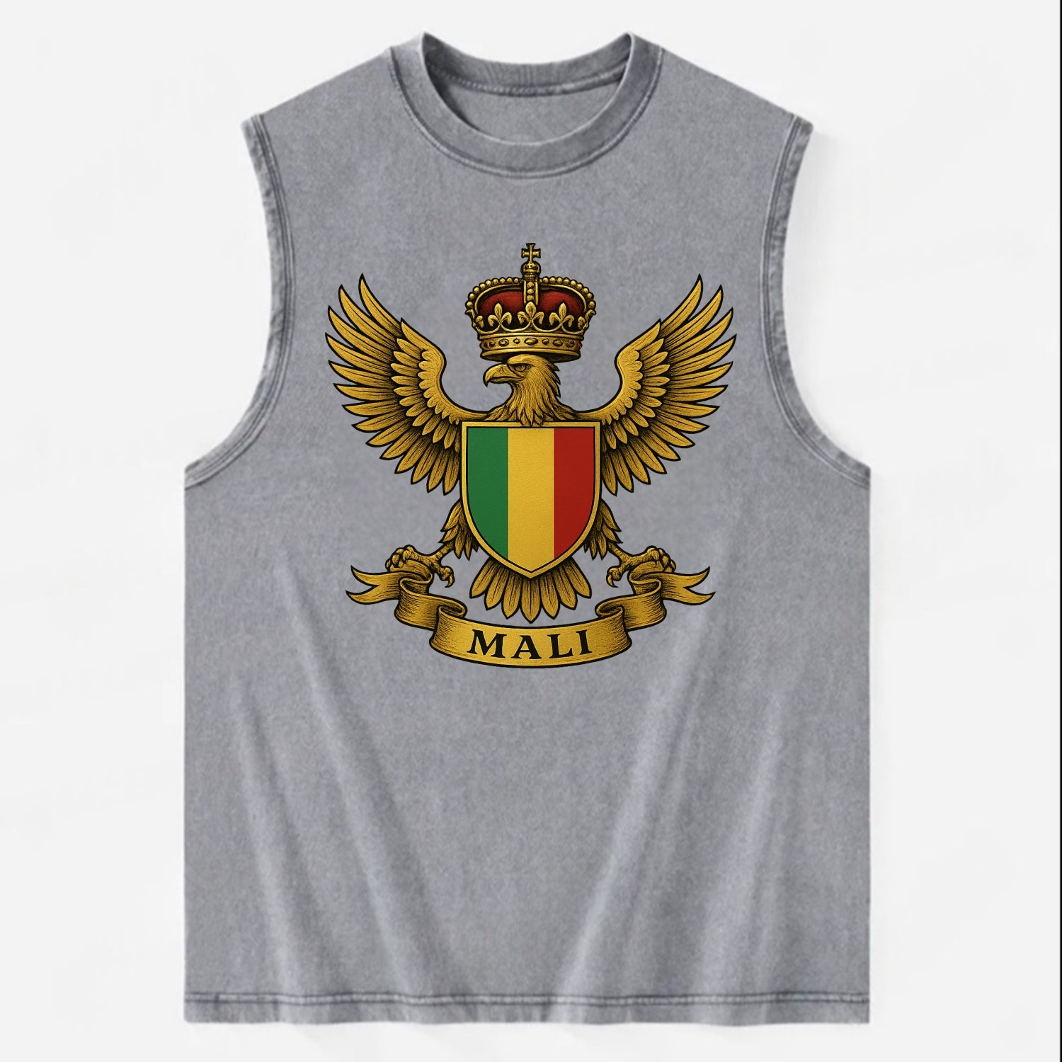 Mali Royal Logo  - Vintage Washed Tank - Grey