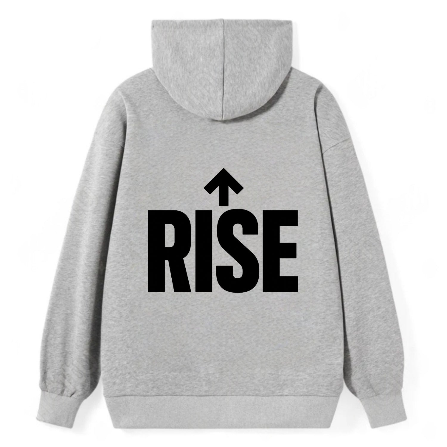 Bold typography design - "RISE" - getting up, ascending, elevating - Classic Pullover Hoodie - Grey