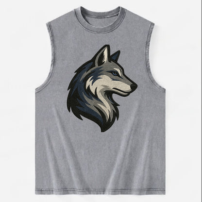 Lone Wolf Wanderer  - Vintage Washed Tank - Grey