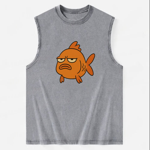 The Goldfish Judging Silently - Vintage Washed Tank