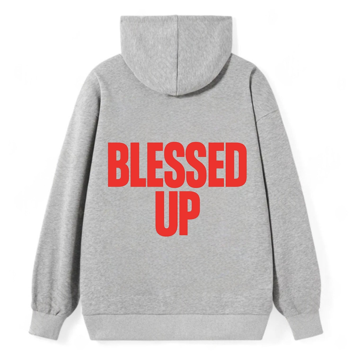 Bold typography design - "BLESSED UP" - recognizing fortune - Classic Pullover Hoodie - Grey
