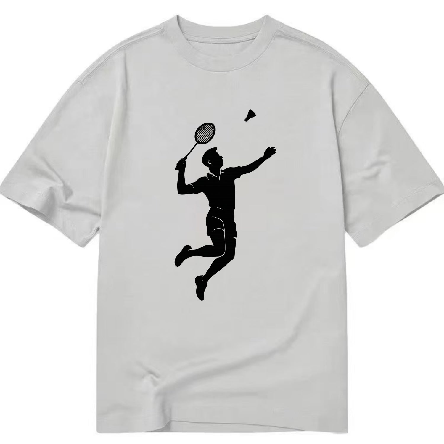 Badminton player jumping for a smash - Classic T-shirt - Grey