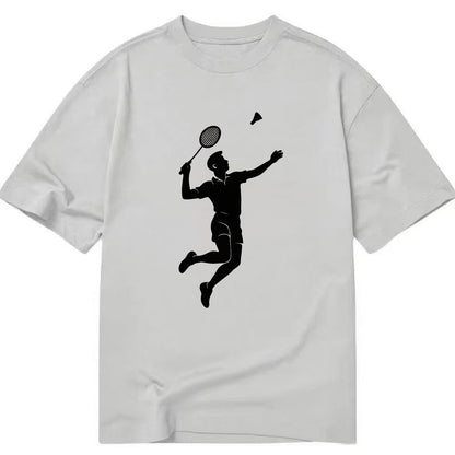 Badminton player jumping for a smash - Classic T-shirt - Grey
