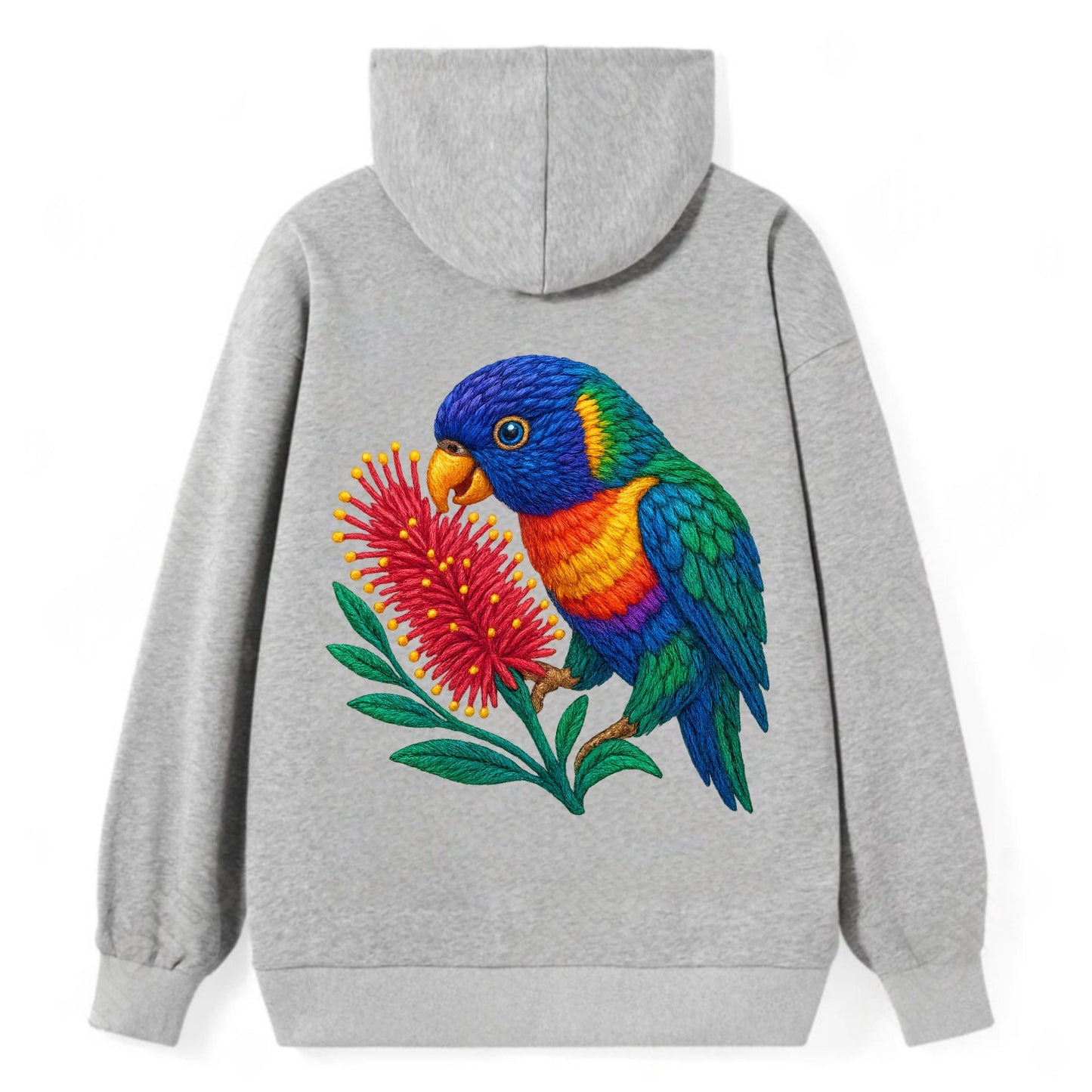 Rainbow Lorikeet Bottlebrush - Classic Pullover Hoodie - Grey
