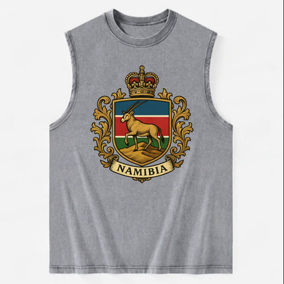 Namibia Heritage Badge  - Vintage Washed Tank - Grey