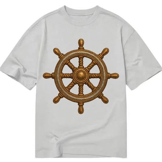 Ship's Wheel  - Classic T-shirt - Grey