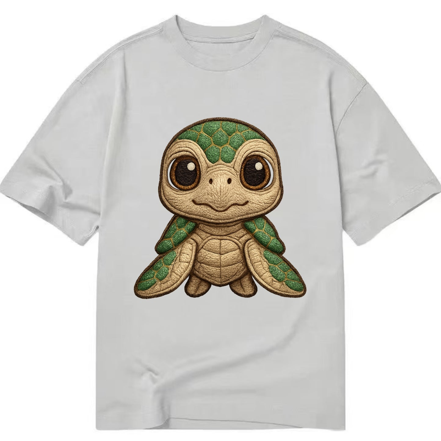 Baby Green Sea Turtle - emerald shell, large innocent brown eyes, tiny flippers, - Classic T-shirt - Grey