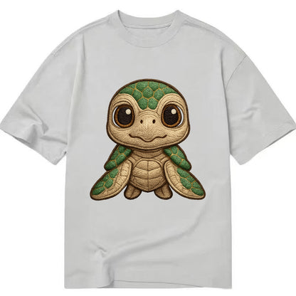 Baby Green Sea Turtle - emerald shell, large innocent brown eyes, tiny flippers, - Classic T-shirt - Grey