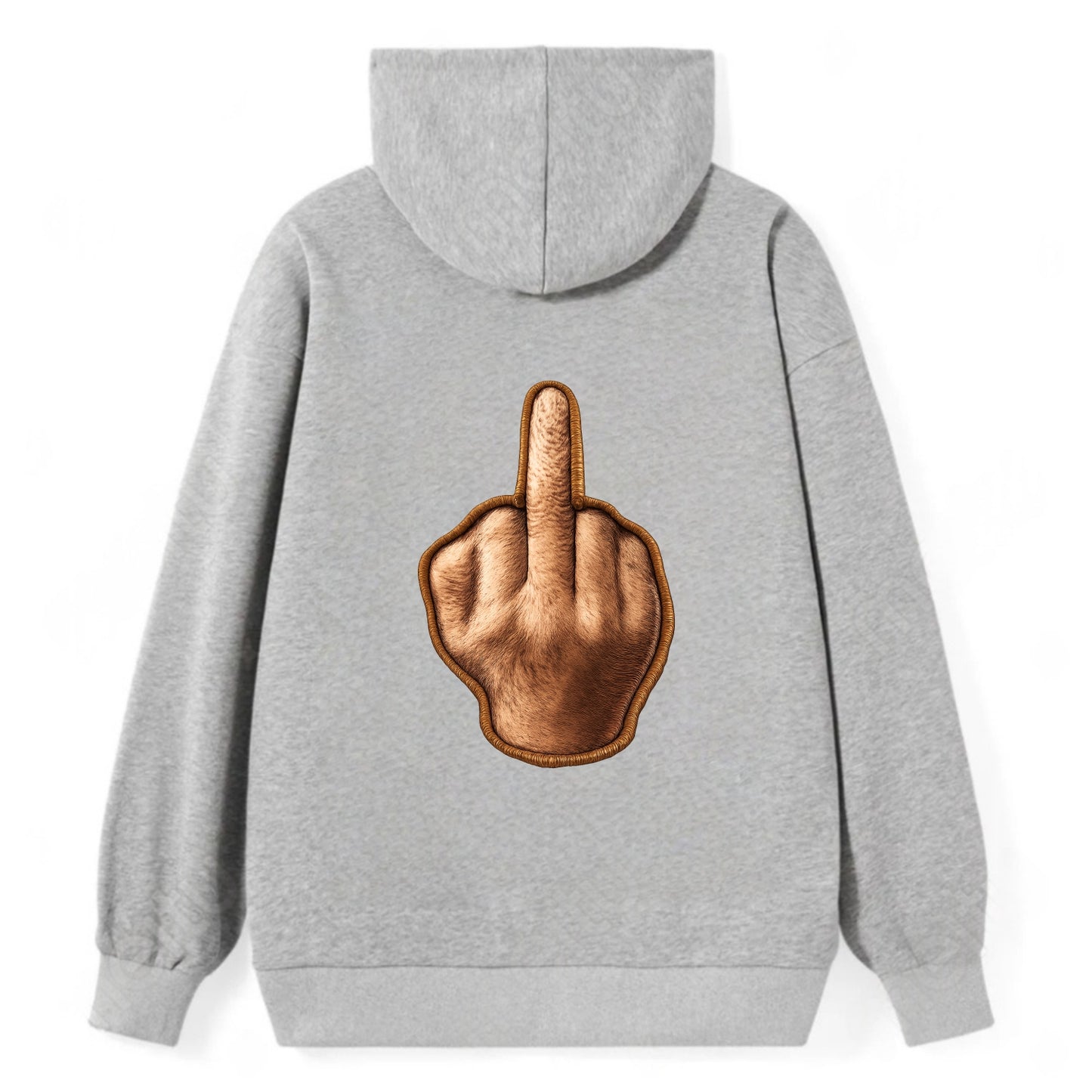 MIDDLE FINGER - hand gesture in skin tone , attitude - Classic Pullover Hoodie - Grey
