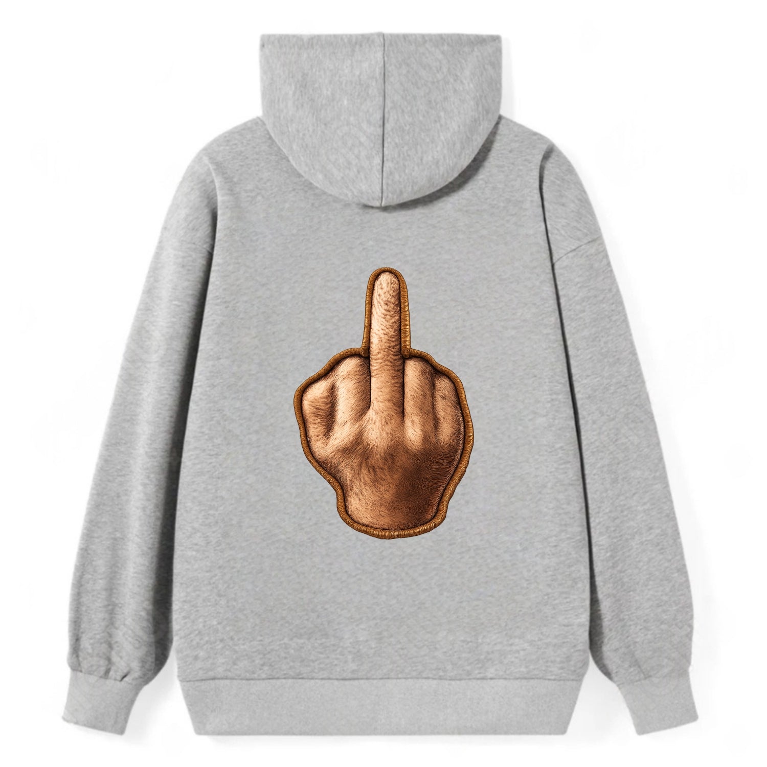MIDDLE FINGER - hand gesture in skin tone , attitude - Classic Pullover Hoodie - Grey