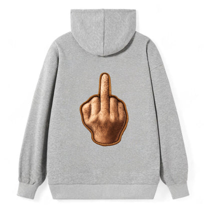 MIDDLE FINGER - hand gesture in skin tone , attitude - Classic Pullover Hoodie - Grey