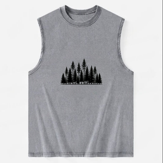 Pine Forest - Vintage Washed Tank - Grey