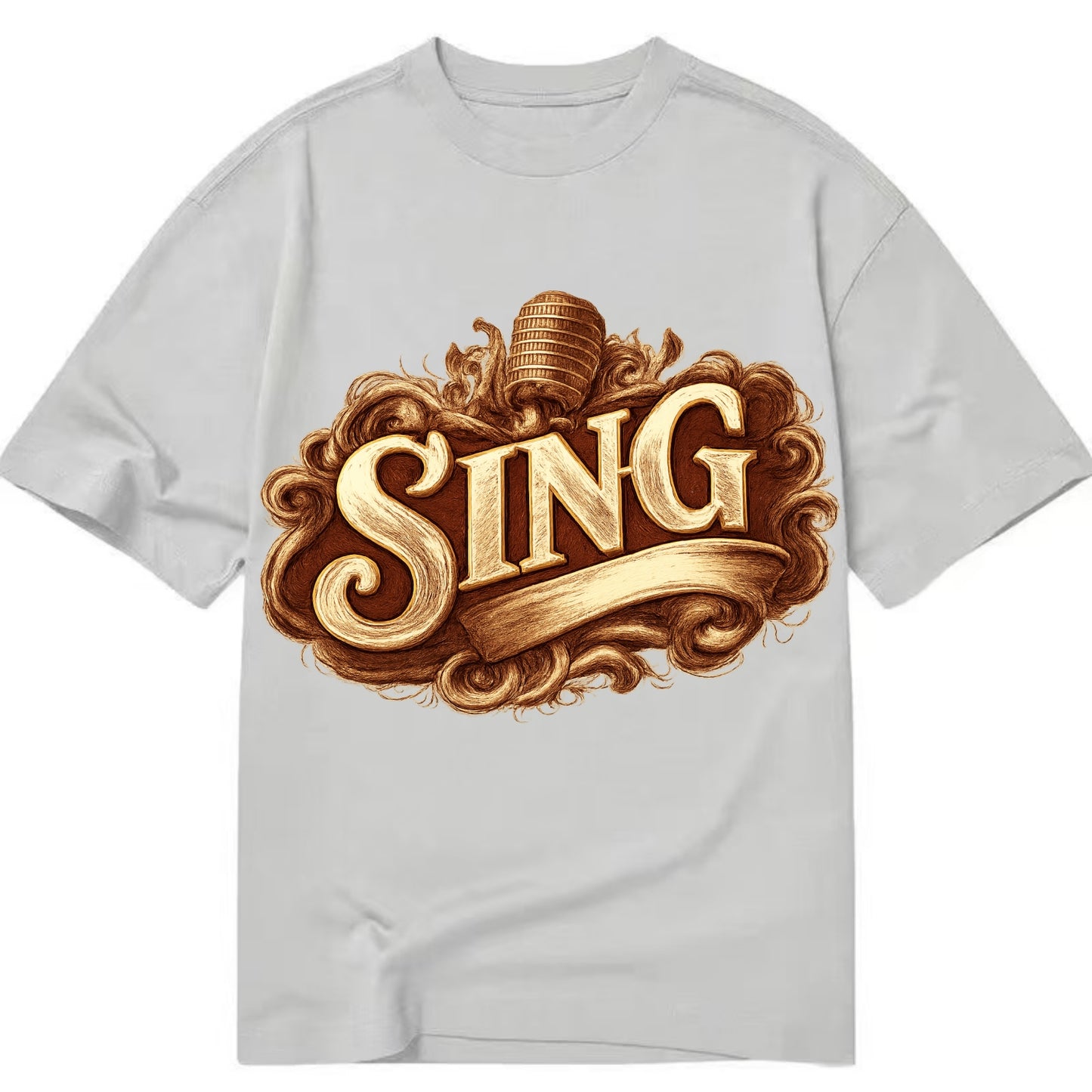 Bold typography design - "SING" - vocal expression, musical soul - Classic T-shirt - Grey