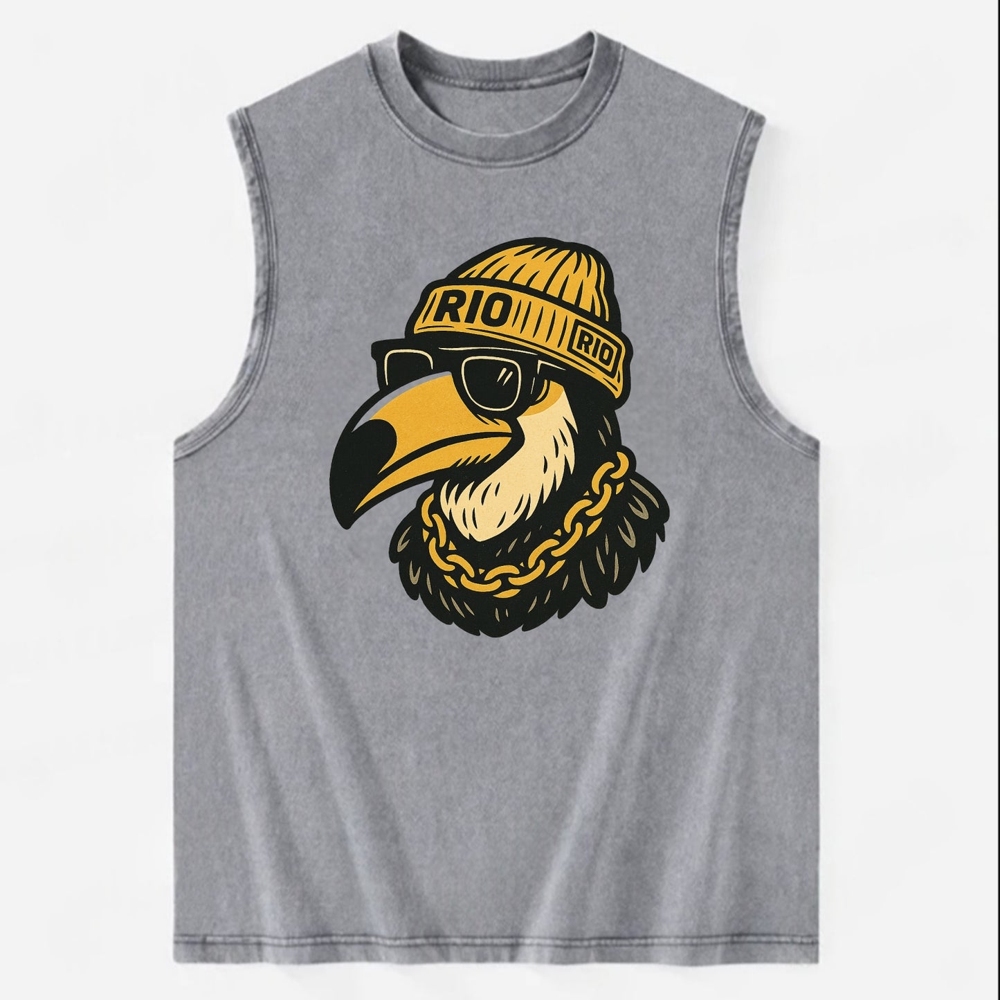 Rio Toucan - Vintage Washed Tank - Grey