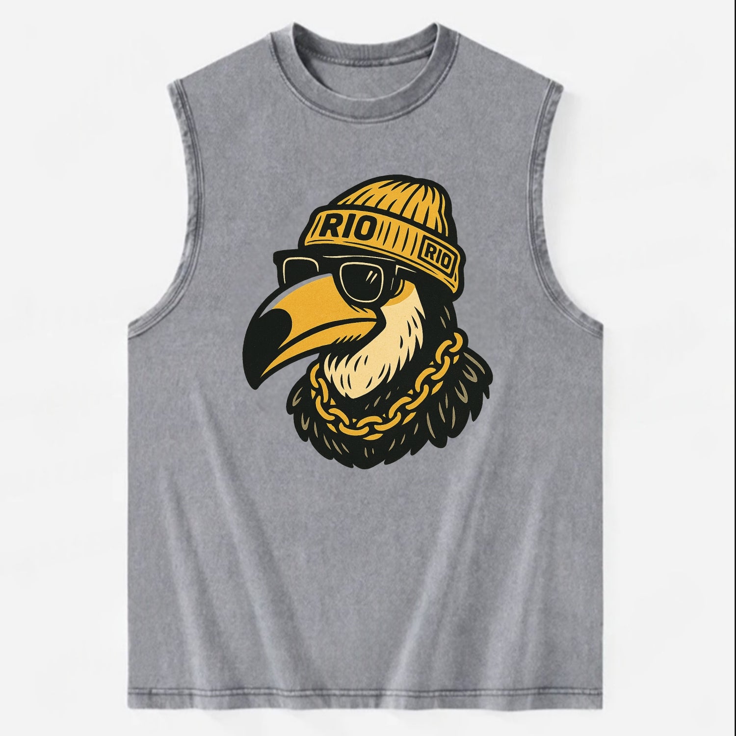 Rio Toucan - Vintage Washed Tank - Grey