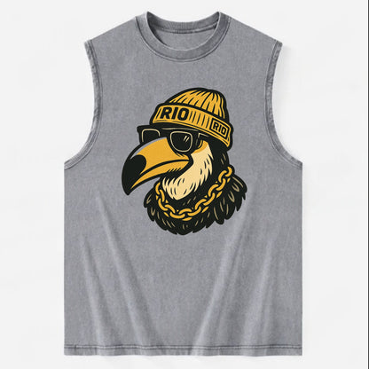 Rio Toucan - Vintage Washed Tank - Grey