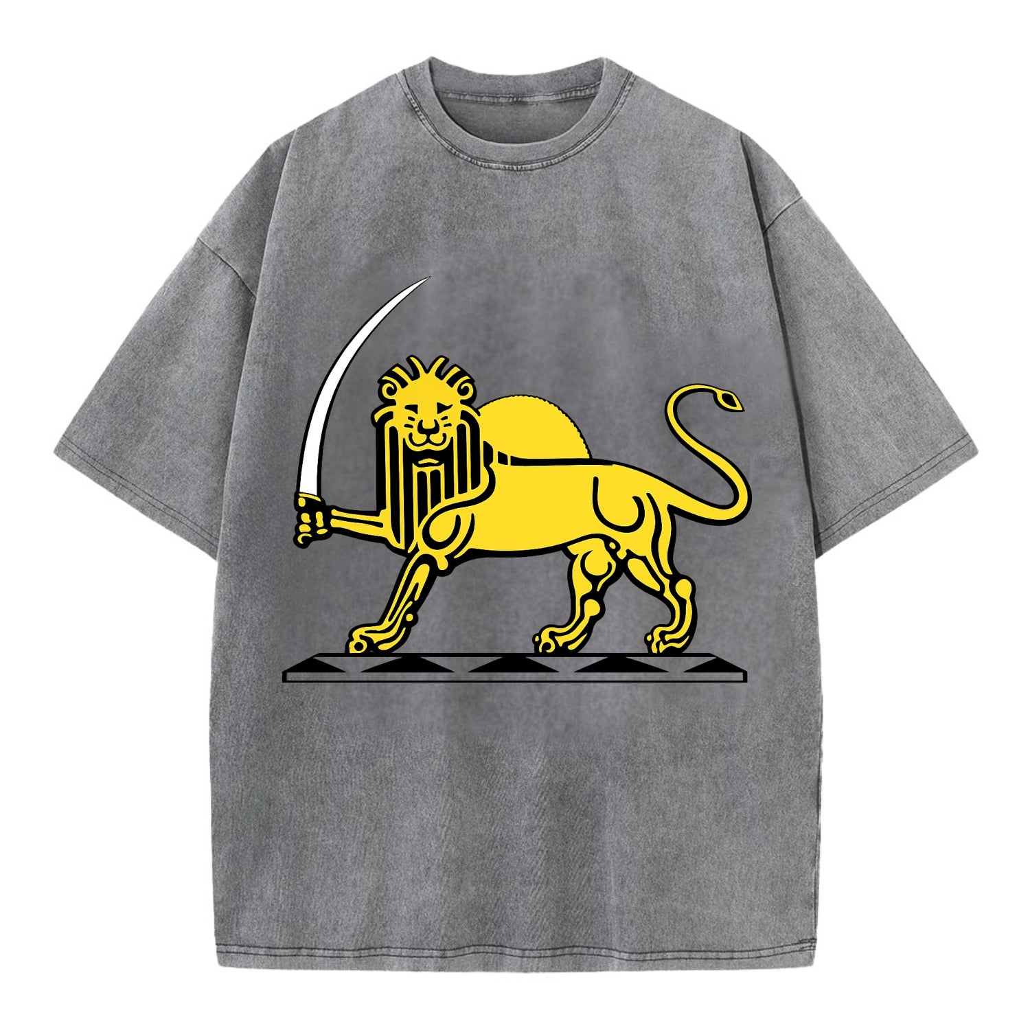 Lion Of The Rising Blade - Vintage T-shirt - Grey