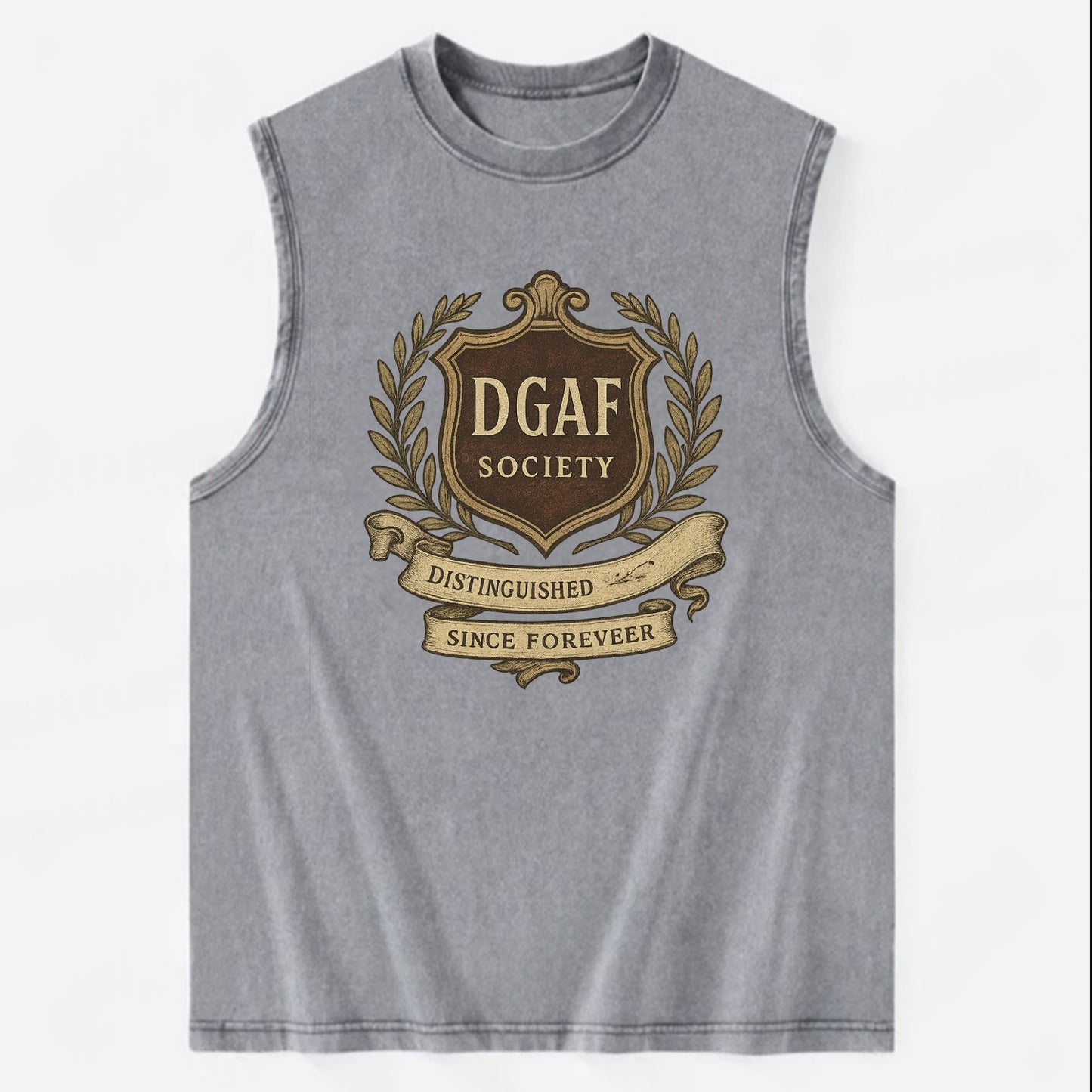 Official membership card design - "DGAF Society - Distinguished Members Since - Vintage Washed Tank - Grey