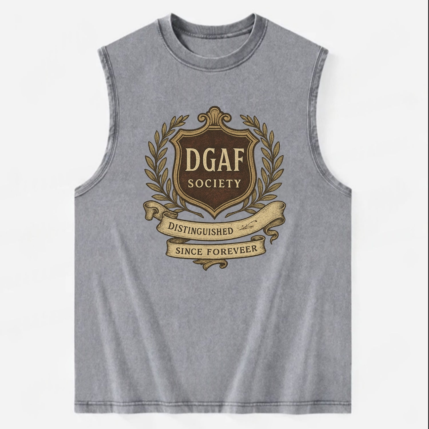 Official membership card design - "DGAF Society - Distinguished Members Since - Vintage Washed Tank - Grey