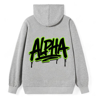 Bold typography design - "ALPHA" - leader of the pack - Classic Pullover Hoodie - Grey