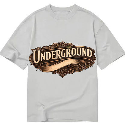 Bold typography design - "UNDERGROUND" - hidden scene, alternative - Classic T-shirt - Grey