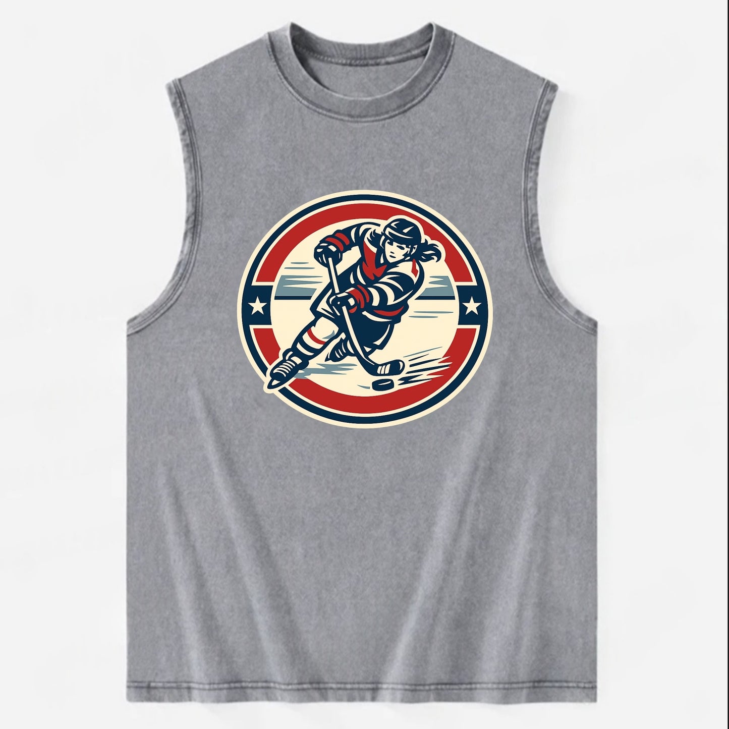 Fierce Ice Queen Emblem - Vintage Washed Tank - Grey