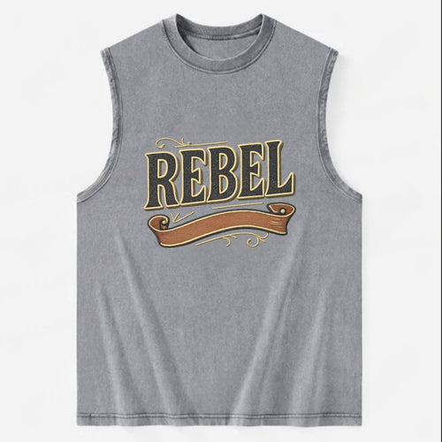 Bold typography design - REBEL - nonconformist, rule breaker, independent - Vintage Washed Tank