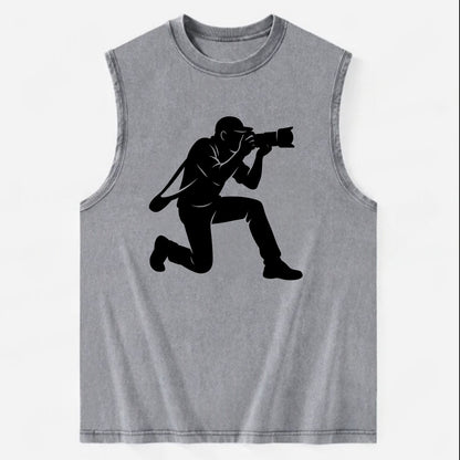 Photographer capturing perfect shot - Vintage Washed Tank - Grey