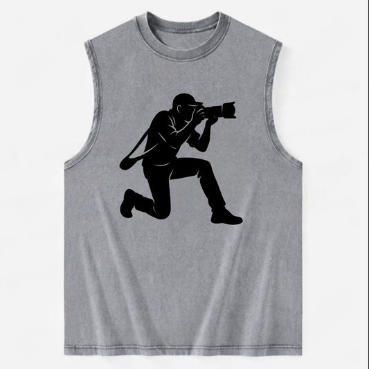 Photographer capturing perfect shot - Vintage Washed Tank - Grey