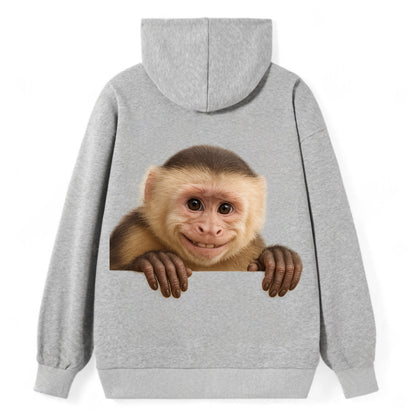 Capuchin Monkey  - Classic Pullover Hoodie - Grey