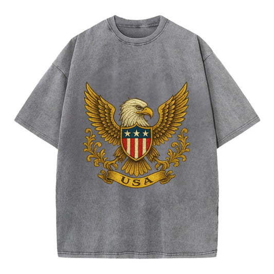 Usa Heritage Eagle 2 - Vintage T-shirt - Grey